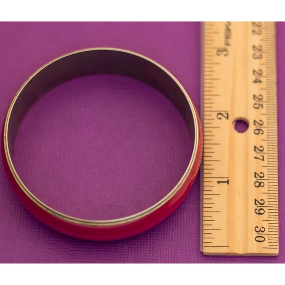 Vintage Boho Pink Bangle Bracelet 7 1/2 Inches - Q14 - Picture 3 of 3